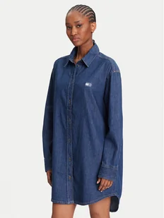 Tommy Jeans Sukienka jeansowa DW0DW21420 Granatowy Relaxed Fit - Sukienki - miniaturka - grafika 1