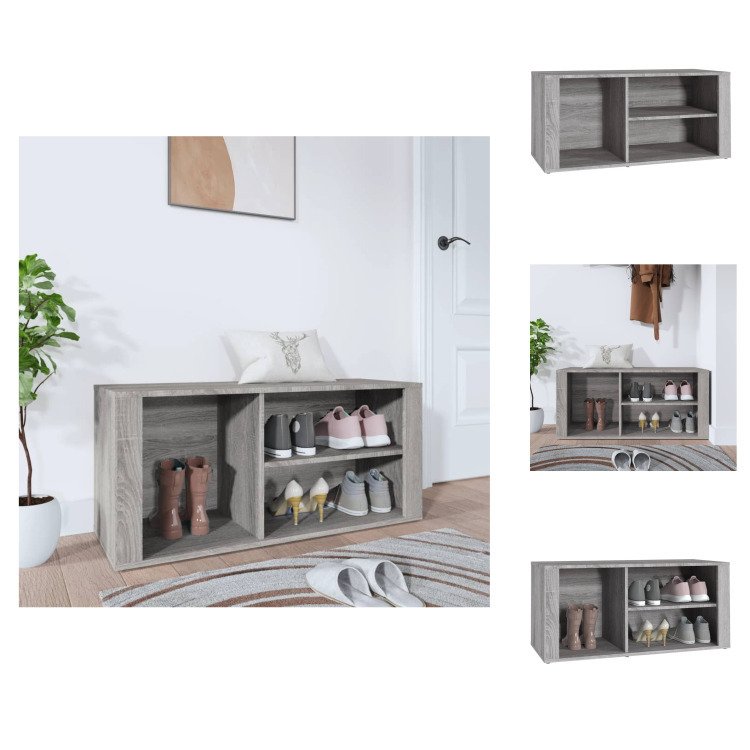 vidaXL Stojak na buty szary Sonoma 100x35x45 cm Materiał drewnopochodny - Stojaki i szafki na buty