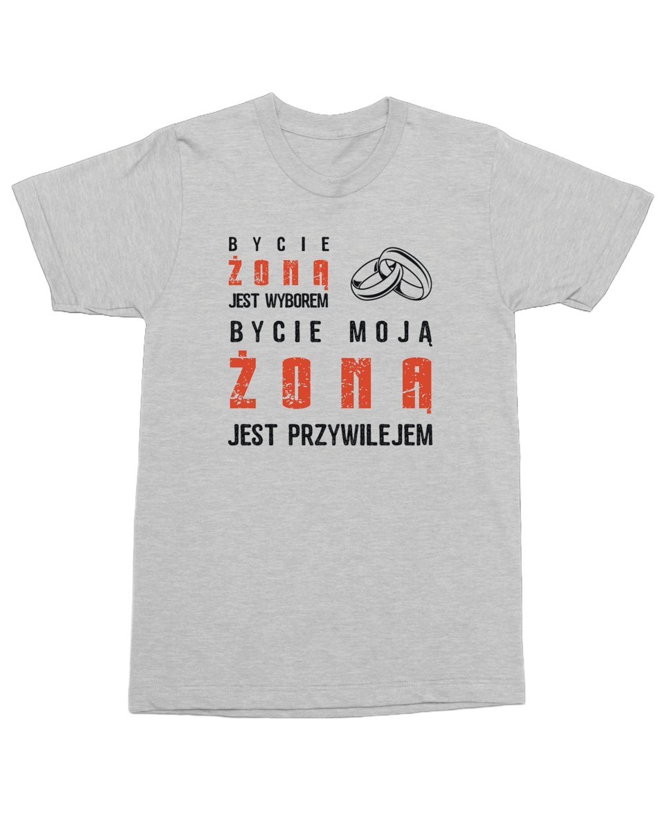 Koszulka z nadrukiem napisem Żona Śmieszna Męska M