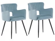 Krzesła - 2 krzesła do jadalni welurowe jasnoniebieskie SANILAC - miniaturka - grafika 1