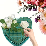 Rękodzieło - TEMU 1/3 sztuki pianki kwiatowej w kształcie , podstawa bukietu do samochodu ślubnego, wielokrotnego użytku, odpowiednia do dekoracji stołu z małymi - miniaturka - grafika 1