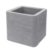 Donice - ProGarden Donica Ribbed kwadrat szara 40x40x34 cm DD.11715 - miniaturka - grafika 1