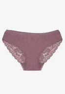 Majtki damskie - Fioletowe Majtki Figi Zdobione Koronką Venissella - miniaturka - grafika 1