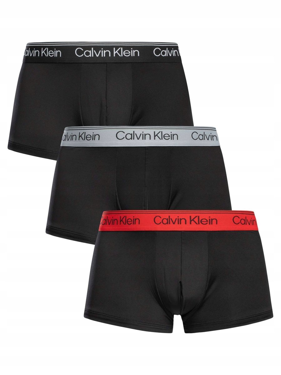 CALVIN KLEIN CZARNE BOKSERKI MĘSKIE Z KOLOROWYM PASKIEM 3PACK L OPA