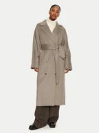 Płaszcze damskie - DAY BIRGER ÉT MIKKELSEN Płaszcz wełniany Howard DAY65243401 Beżowy Loose Fit - miniaturka - grafika 1