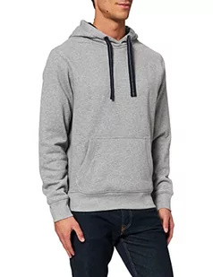 HRM Bluza z kapturem unisex Sweat Hoodie Premium dla kobiet i mężczyzn z kontrastową wyściółką wewnętrzną, basic Hoodie Uniseks, sweter damski i męski, wysokiej jakości i zrównoważona odzież, szary - Bluzy damskie - miniaturka - grafika 1