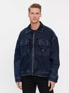 Kurtki męskie - Calvin Klein Jeans Kurtka jeansowa J30J324575 Granatowy Boxy Fit - miniaturka - grafika 1