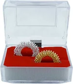 Akcesoria medycyny naturalnej - Zestaw pierścieni Su Jok w eleganckim etui do terapii manualnej - pierścienie masujące do refleksoterapii - antystresowe (Finger Massage Rings R46K) - miniaturka - grafika 1