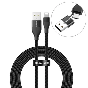 Baseus kabel do iPhone +adapter Usb-a do Usb-c 1m - Adaptery i przejściówki - miniaturka - grafika 1