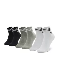 Adidas Zestaw 3 par niskich skarpet unisex Trefoil Ankle HC9550 Szary - Skarpetki damskie - miniaturka - grafika 1
