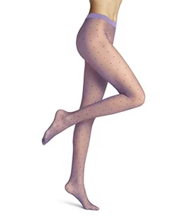 FALKE Kobiety Rajstopy Dot 15 DEN W TI Superprzezroczysty 15 Den przezroczyste z wzorem 1 Para, Fioletowy (Lupine 6903), M - Rajstopy - miniaturka - grafika 1