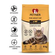 Sucha karma dla kotów - Petner Adult Cat z kurczakiem i wołowiną 8 kg - miniaturka - grafika 1