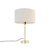 Lampy stojące - QAZQA Lampa stołowa złota regulowana z kloszem jasnoszarym 35 cm - Parte - miniaturka - grafika 1
