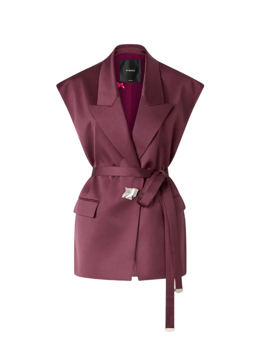 giacche damskie pinko - melanzana kurtka satin - bordeaux
