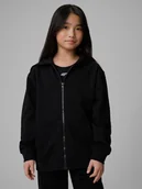 Bluzy dla dziewczynek - 4F Bluza dresowa loose z kapturem dziewczęca - czarna 158/164 (12-14 lat) - miniaturka - grafika 1