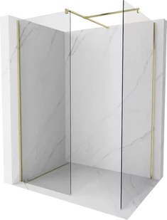 Mexen Kioto ścianka prysznicowa Walk-in 130 x 90 cm, transparent, złota szczotkowana - 800-130-202-55-00-090 - Ścianki i drzwi prysznicowe - miniaturka - grafika 1