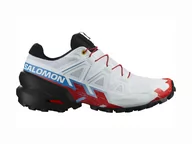 Buty trekkingowe damskie - Damskie buty do biegania Salomon  SPEEDCROSS 6 W White/Black/Fiery Red  UK 5 - miniaturka - grafika 1