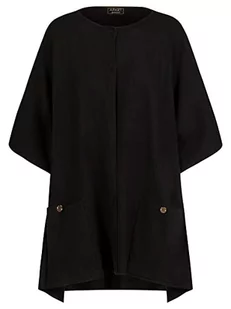 ApartFashion Damski strój APART dziergany jako kardigan z oddzielnym kołnierzem szalowym, czarny, normalny, czarny, L - Swetry damskie - miniaturka - grafika 1