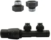 Zawory i kraniki - Zawór termostatyczny 50mm TWINS ciemny grafit strukturalny lewy GZ1/2 - miniaturka - grafika 1