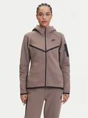 Bluzy damskie - Nike Bluza Tech Fleece Windrunner HV6747 Brązowy Regular Fit - miniaturka - grafika 1