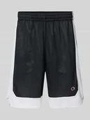 Spodenki męskie - Szorty o luźnym kroju z naszywką z logo - miniaturka - grafika 1