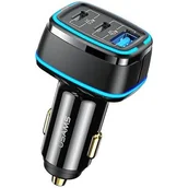 Ładowarki samochodowe - Usams C24 2xUSB-C+1xUSB 105W Fast Charge CC141TC01 Czarny - miniaturka - grafika 1