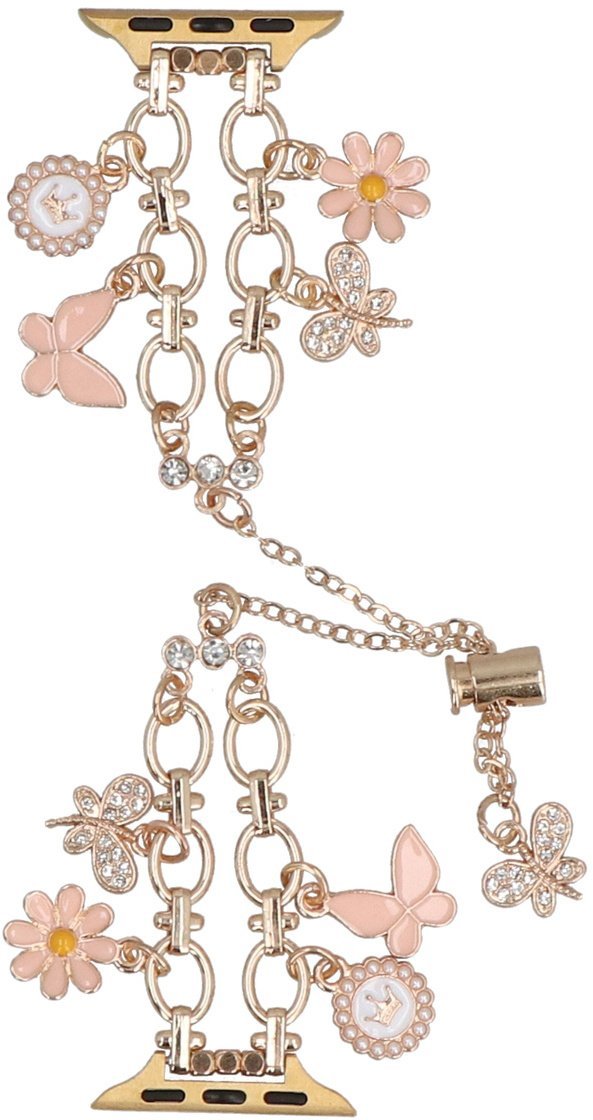 GlacierX bransoleta do smartwatcha Slider Clasp Double Chain Princess Bracelet Rose do Apple Watch 38/40/41mm Rose Gold