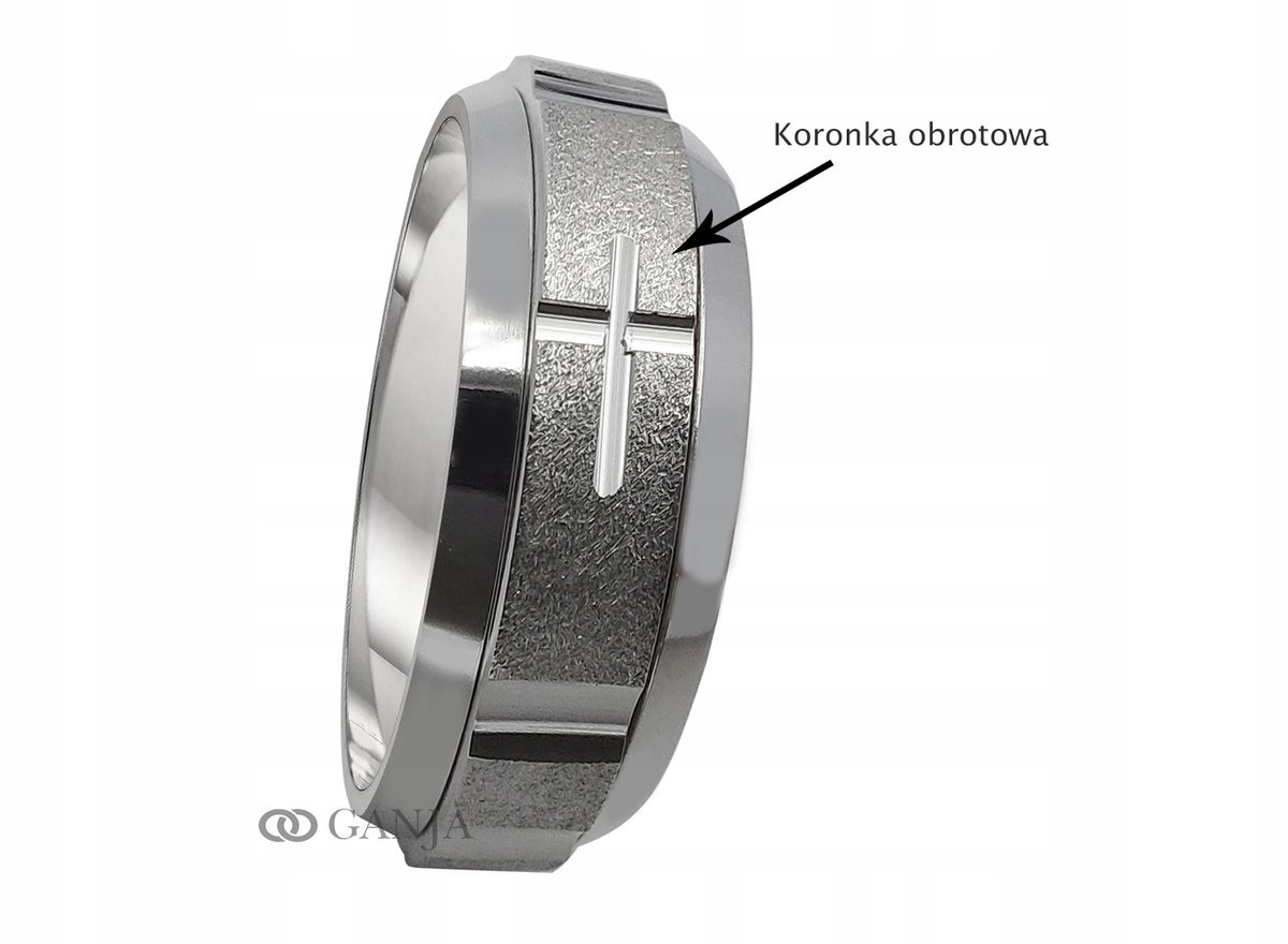 Różaniec obrotowy obrączka srebrna 925 6mm R-10