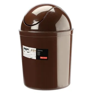 Kosz wahadłowy 5 l plastik brązowy - Kosze na śmieci - miniaturka - grafika 1
