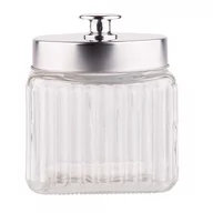 Pojemniki kuchenne - Lumarko Pojemnik Szklany Kwadratowy Z Pokrywką W Kolorze Srebra 850ML Dek.relief - miniaturka - grafika 1