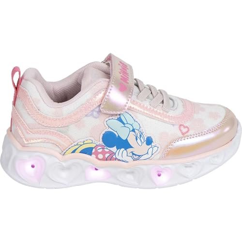 CERDÁ LIFE'S LITTLE MOMENTS Dziewczęce trampki Minnie Mouse ze światłami LED i lekką podeszwą EVA, komfort i styl, sneakersy, Różowy kolor, 32 EU
