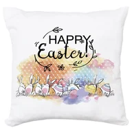 Poduszki dekoracyjne - Poduszka Ozdobna Na Wielkanoc Happy Ester - miniaturka - grafika 1