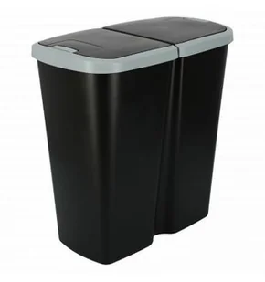 Kosz Na Śmieci COMPACTA Q DUO Jasny Gray/Czarny 45l - Kosze na śmieci - miniaturka - grafika 1