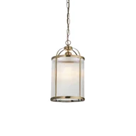 Lampy sufitowe - Wisząca lampa szklana Lambeth Ribbed 106710 na łańcuchu mosiądz - miniaturka - grafika 1
