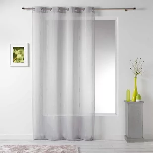 Douceur d'intérieur Firana na przelotkach szara LINAHE 140 x 240 cm B074C9H2XZ - Firany - miniaturka - grafika 1