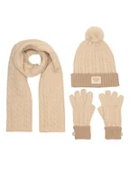 Rękawiczki dla dzieci - Roxy Zestaw czapka, szalik i rękawiczki RX-KF-001-AW24 Beżowy - miniaturka - grafika 1