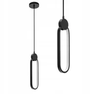 Lampy sufitowe - Lampa Sufitowa Wisząca Czarna Led Metalowa Ring Nowoczesna Loft - miniaturka - grafika 1