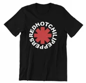 Koszulki męskie - Czarna Koszulka T-shirt Męski Z Nadrukiem Red Hot Chili Peppers RHCP r. L - miniaturka - grafika 1