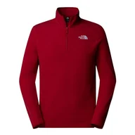 Bluzy sportowe męskie - Bluza The North Face 100 Glacier 1/4 Zip Fleece 0A855W3RO1 - czerwona - miniaturka - grafika 1