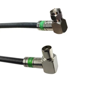 Kabel antenowy | wtyk TV kątowy - F kątowy | 15m - Kable - miniaturka - grafika 1
