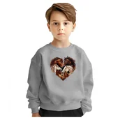 Bluzy dla dziewczynek - BLUZA DZIECIĘCA KONIE SERCE 146-152 DLA CHŁOPCA DZIEWCZYNKI - miniaturka - grafika 1