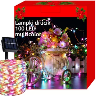 Iso Trade, lampki choinkowe solarne, 100 diod, biały - Oświetlenie świąteczne - miniaturka - grafika 1