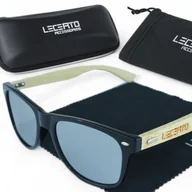 Okulary przeciwsłoneczne - Okulary przeciwsłoneczne drewniane srebrne LECERTO zestaw - miniaturka - grafika 1