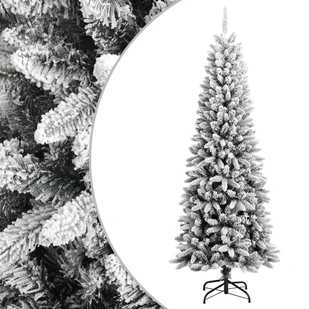 vidaXL Sztuczna choinka pokryta śniegiem, 240 cm, PVC i PE - Choinki - miniaturka - grafika 1