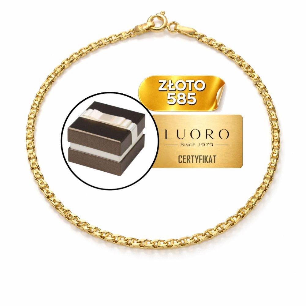 BRANSOLETKA ZŁOTA 585 14K SPLOT GUCCI 18,5 CM ELEGANCKA PREZENT