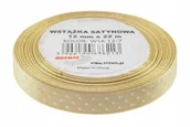 Pasmanteria - Brewis Wstążka dekoracyjna kropki 12mmx22m beżowa - miniaturka - grafika 1
