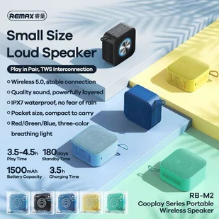 REMAX COOPLAY SERIES RB-M2 WIRELESS LIGHT BLUE - Głośniki przenośne - miniaturka - grafika 2