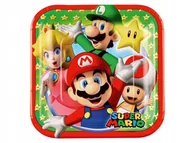 Miseczki i talerzyki dla dzieci - Talerzyki urodzinowe Super Mario Bros 18 cm 8 szt - miniaturka - grafika 1
