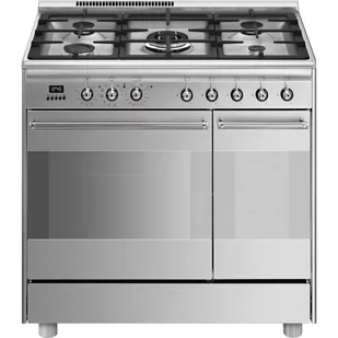 Kuchenka gazowo-elektryczna Smeg SCB92PX8 - Kuchenki gazowo-elektryczne - miniaturka - grafika 1