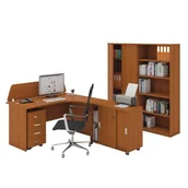 Zestawy mebli biurowych - Zestaw mebli biurowych MIRELLI A+, typ C, prawy, czereśnia - miniaturka - grafika 1